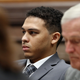 Jorge “Lumni” Sanders-Galvez during his first-degree murder trial Oct. 30, 2017, at the South Lee County Courthouse in Keokuk, Iowa (John Lovretta/The Hawk Eye via AP, Pool)